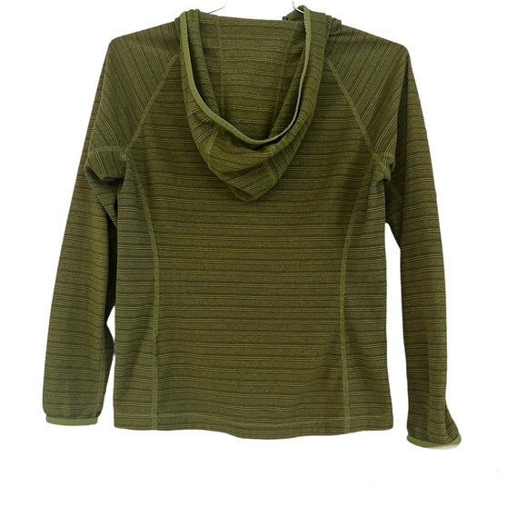 The North Face Olive Green Stripe Women’s Sweat Jacket Sz M - Picture 2 of 5